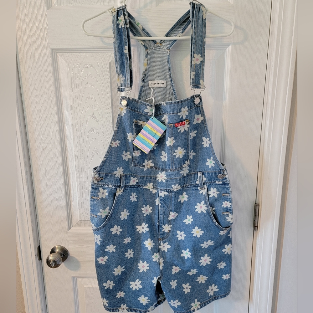 Large Teddy Fresh Flower Shortalls